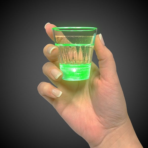 LED Light Up Green 2 Oz Glow Shot Glass