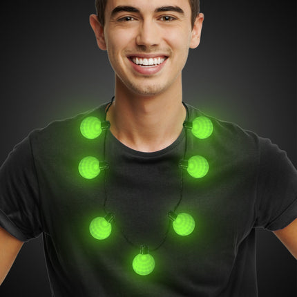 LED Light Up Green Ball Necklace