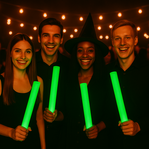 LED Light Up Flashing Green Foam Sticks