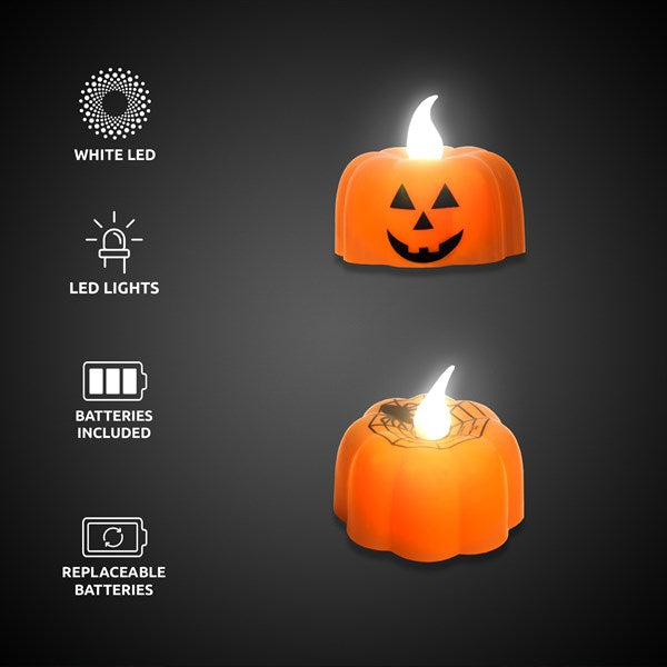 LED Halloween Pumpkin Candles Retail Counter Display - 12 Per Pack