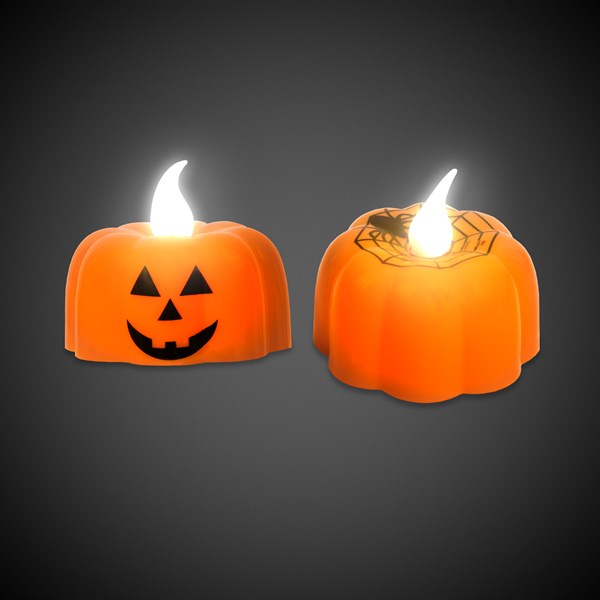 LED Halloween Pumpkin Candles Retail Counter Display - 12 Per Pack