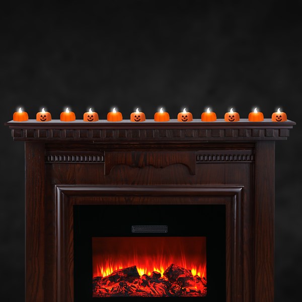 LED Halloween Pumpkin Candles Retail Counter Display - 12 Per Pack