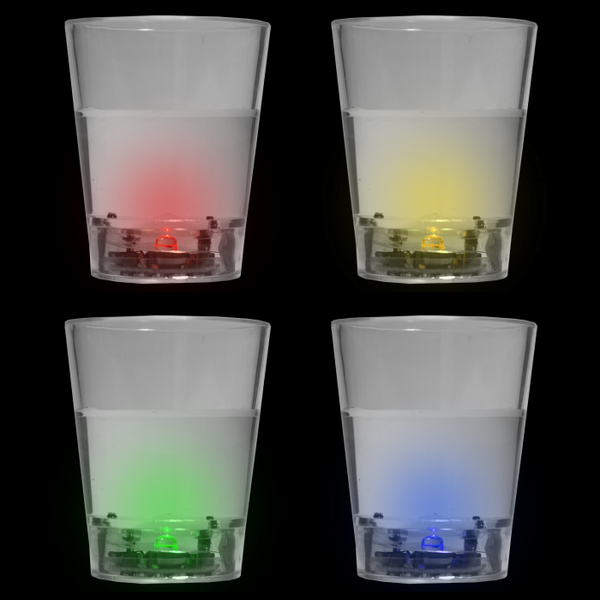 LED Light Up Liquid Activated Shot Glasses - 24 Assorted Per Pack