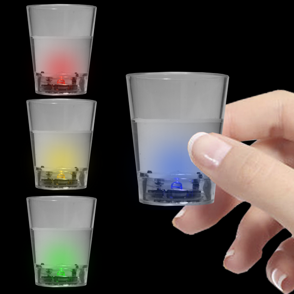 LED Light Up Liquid Activated Shot Glasses - 24 Assorted Per Pack