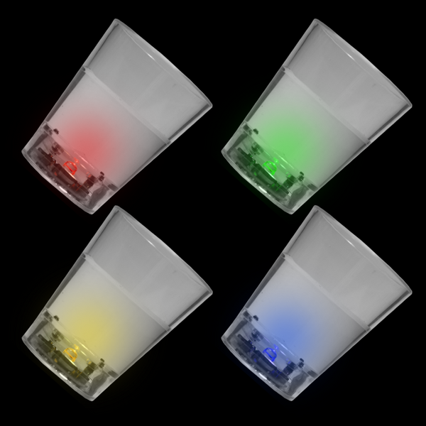 LED Light Up Liquid Activated Shot Glasses - 24 Assorted Per Pack