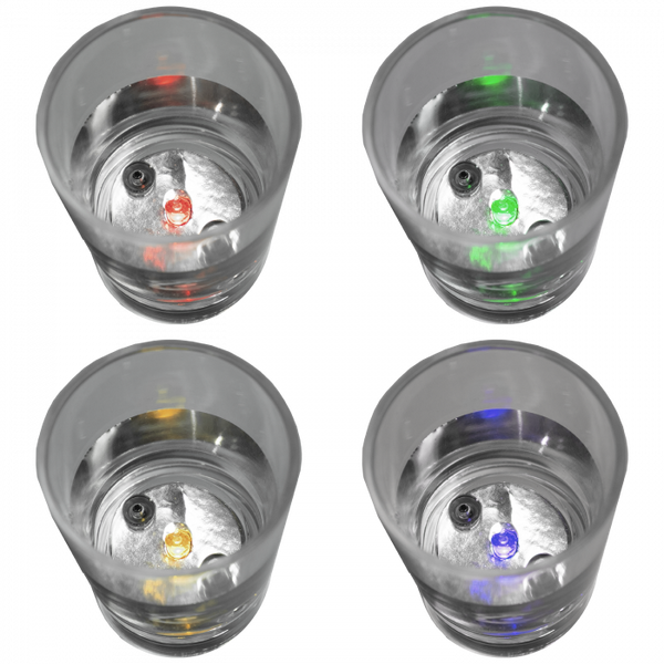 LED Light Up Liquid Activated Shot Glasses - 24 Assorted Per Pack