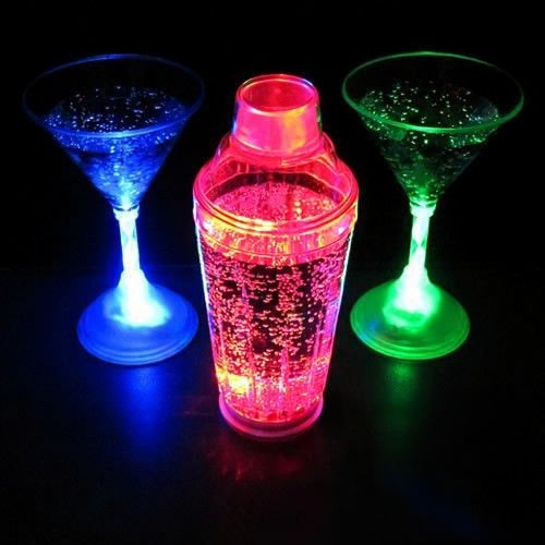 LED Light Up Martini Shaker - Multi Color