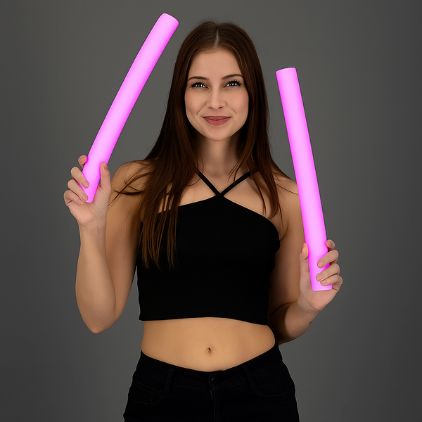 LED Light Up Flashing Pink Foam Stick