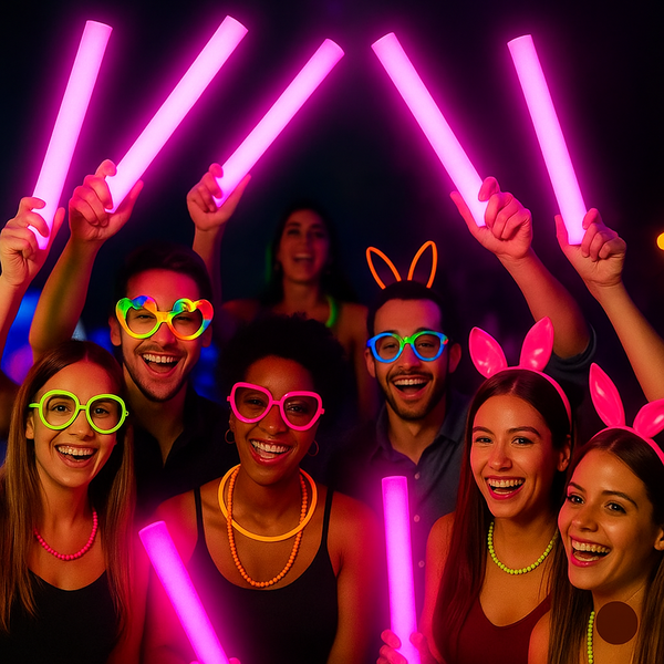 LED Light Up Flashing Pink Foam Sticks