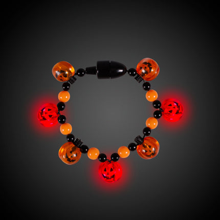 LED Light Up Pumpkin Bead Bracelet