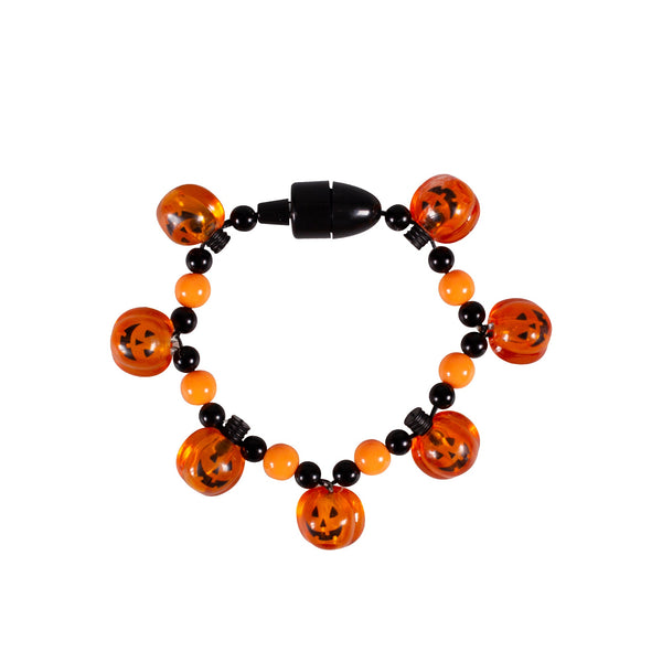 LED Light Up Pumpkin Bead Bracelet