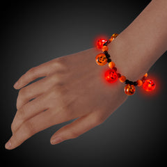 LED Light Up Pumpkin Bead Bracelet