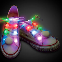 LED Light Up Rainbow Shoelaces - 1 Pair Per Pack