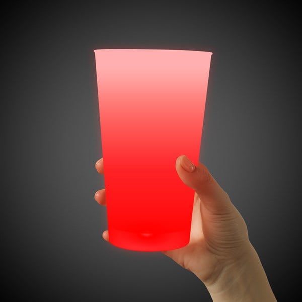 LED Light Up Red 16 Oz Pint Glass