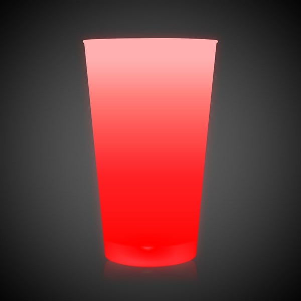 LED Light Up Red 16 Oz Pint Glass
