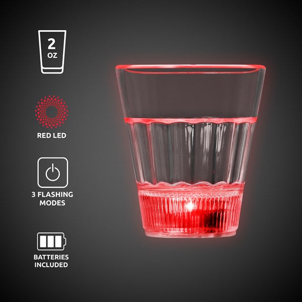 LED Light Up Red 2 Oz Glow Shot Glass