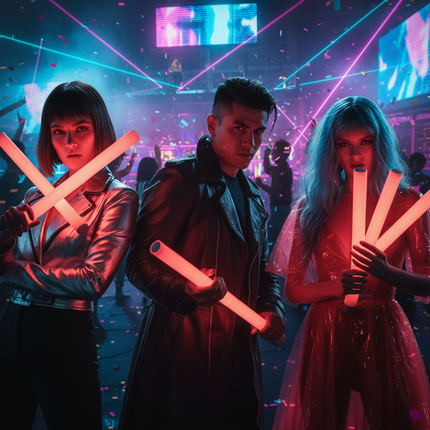 Red LED Light Up Flashing Foam Sticks