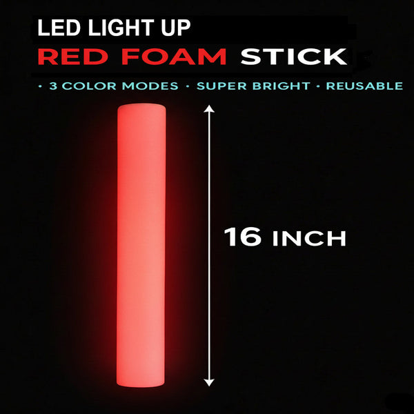 Red LED Light Up Flashing Foam Stick
