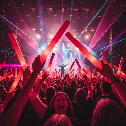 Red LED Light Up Flashing Foam Sticks