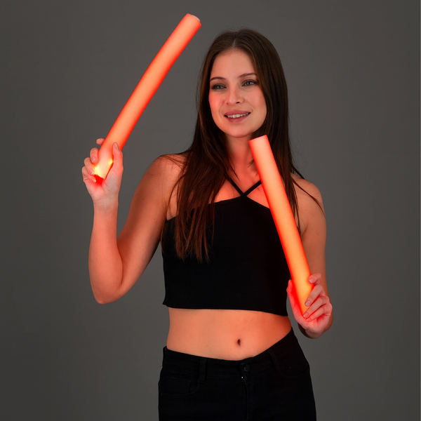 LED Light Up Flashing 18 Inch Red Foam Stick Baton