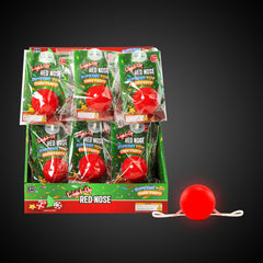 LED Light Up Red Noses Retail Display - 24 Per Pack