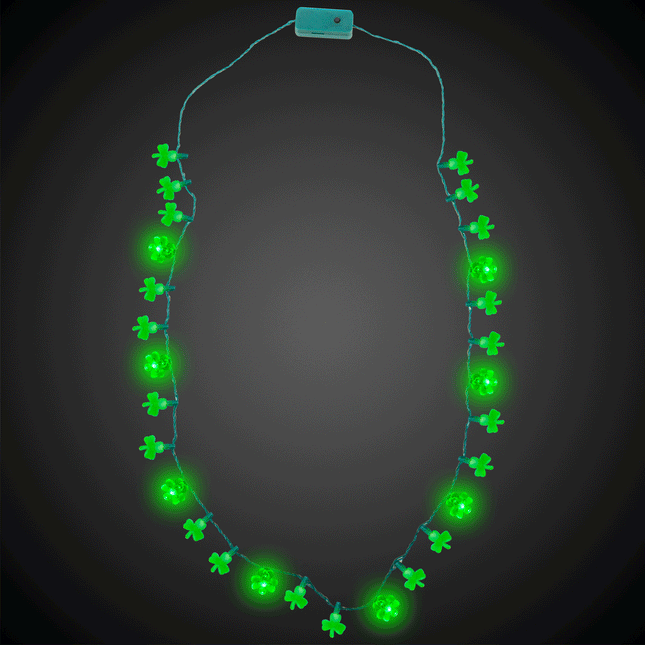LED Light Up Shamrock Necklace
