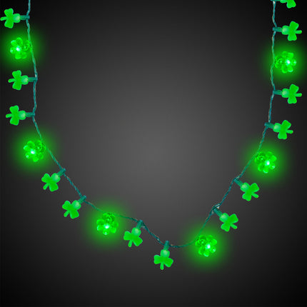 LED Light Up Shamrock Necklace