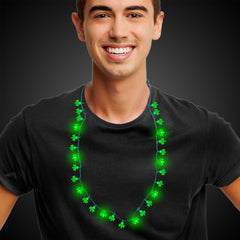 LED Light Up Shamrock Necklace