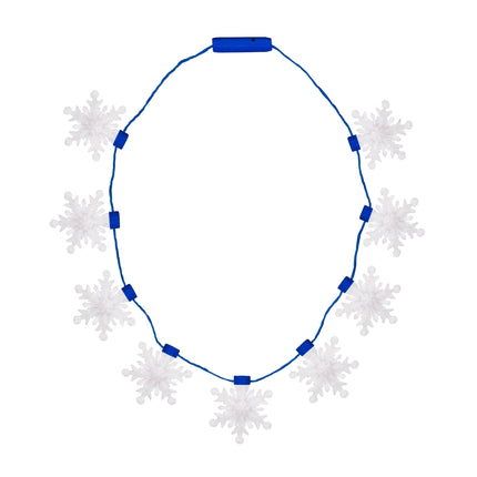 LED Light Up Snowflake Necklaces Retail Display - 24 Per Pack