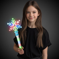 LED Snowflake Wand With Light Up Handle