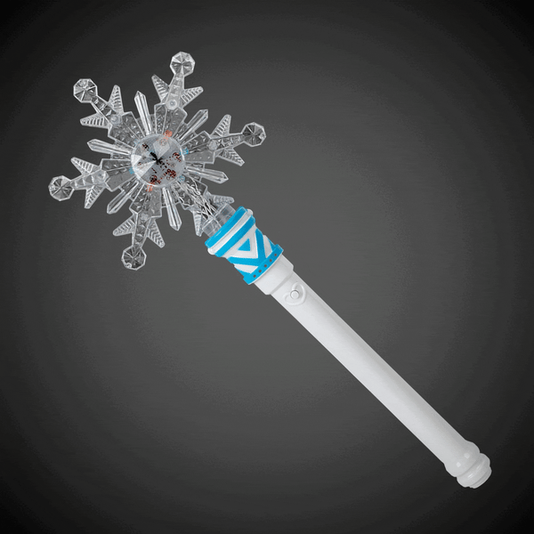 LED Light Up Snowflake Wand with Light-Up Handle