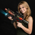 LED Light Up Spring Action Blaster Toy - 13 Inch Battery Operated with Flashlight