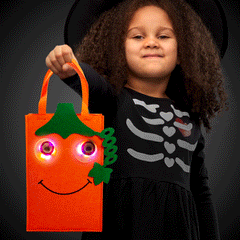 LED Light Up Trick or Treat Pumpkin Bag