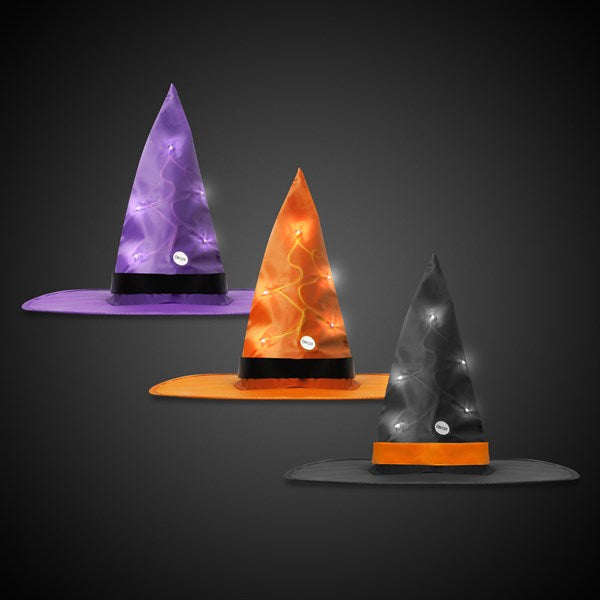 LED Light Up Witch Hats Retail Counter Display - 12 Per Pack