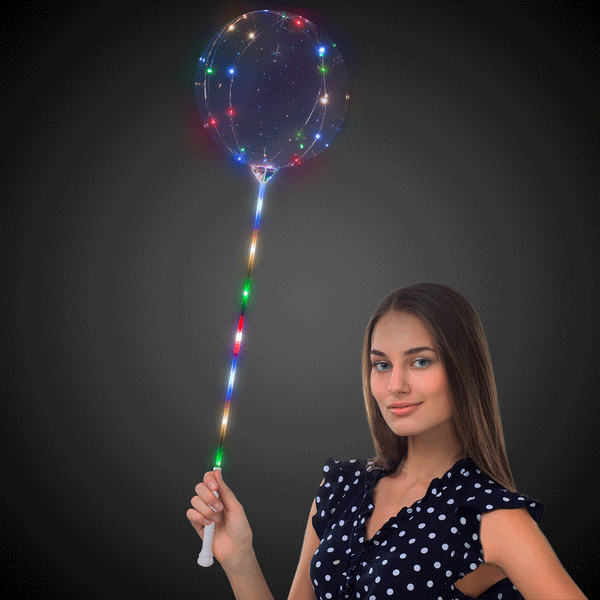 LED Lollipop Balloon Kit With White Handle