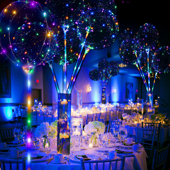 LED Lollipop Balloon Kit With White Handle