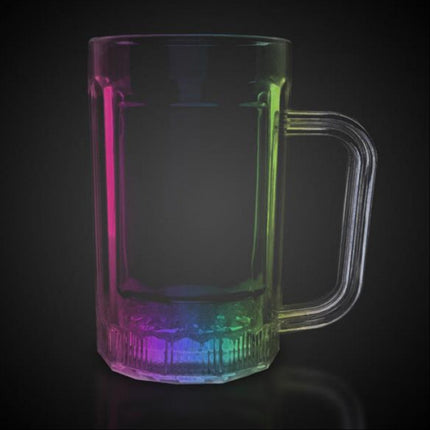 LED Multi-Color Flashing 16 Oz Beer Mugs - 6 Per Pack