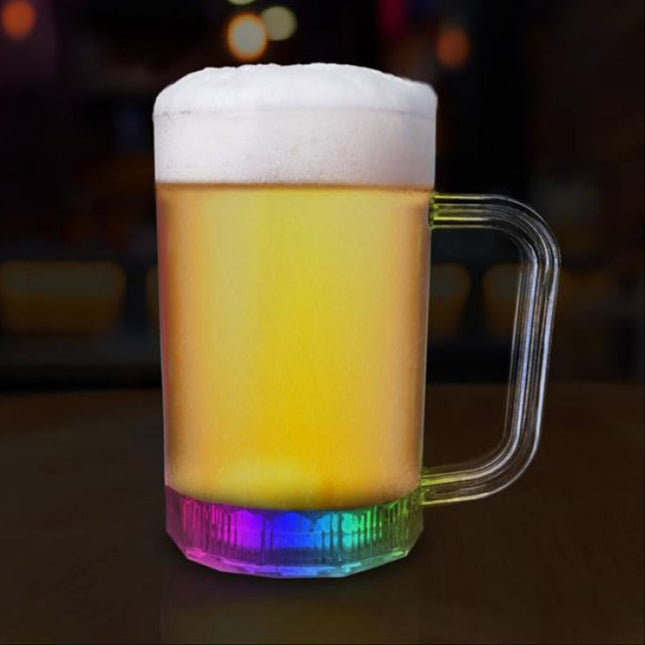 LED Multi-Color Flashing 16 Oz Beer Mugs - 6 Per Pack