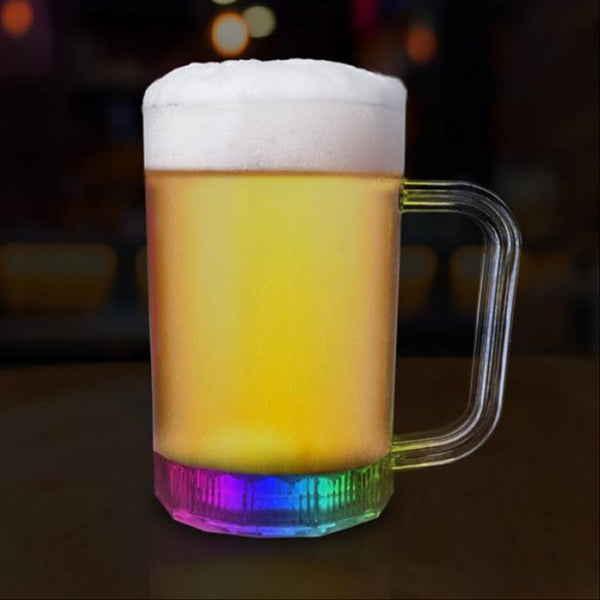 LED Multi-Color Flashing 16 Oz Beer Mugs - 6 Per Pack
