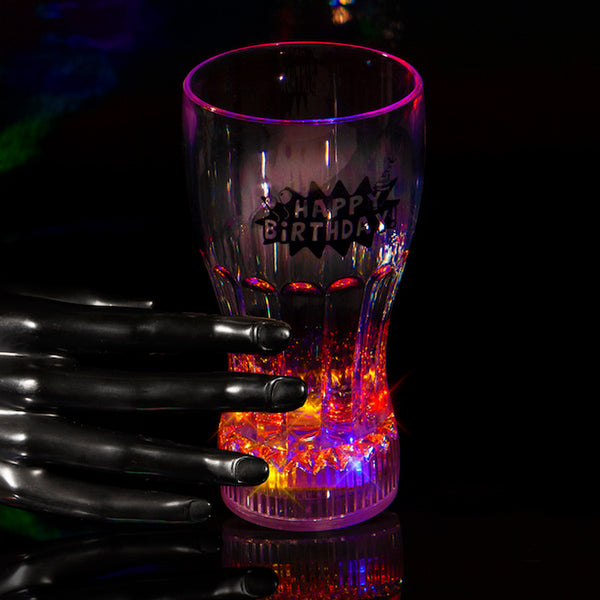 LED Multi-Color Light Up Happy Birthday Cola Cups - 6 Per Pack