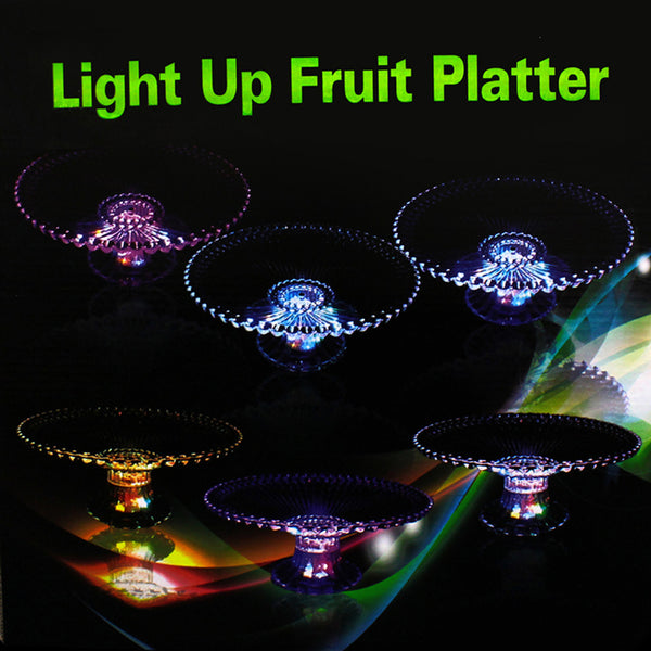 LED Multi-Color Light Up Round Pedestal Platter