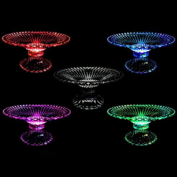LED Multi-Color Light Up Round Pedestal Platter