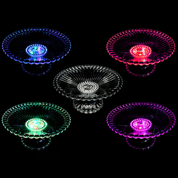 LED Multi-Color Light Up Round Pedestal Platter