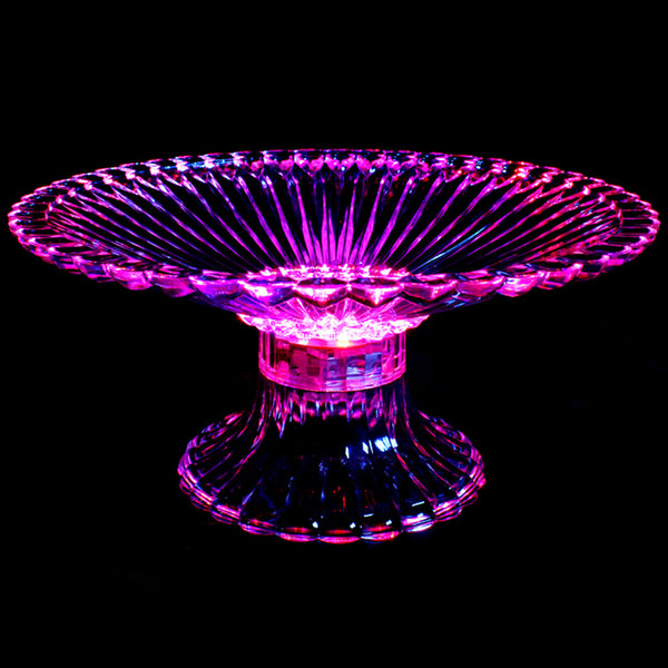 LED Multi-Color Light Up Round Pedestal Platter