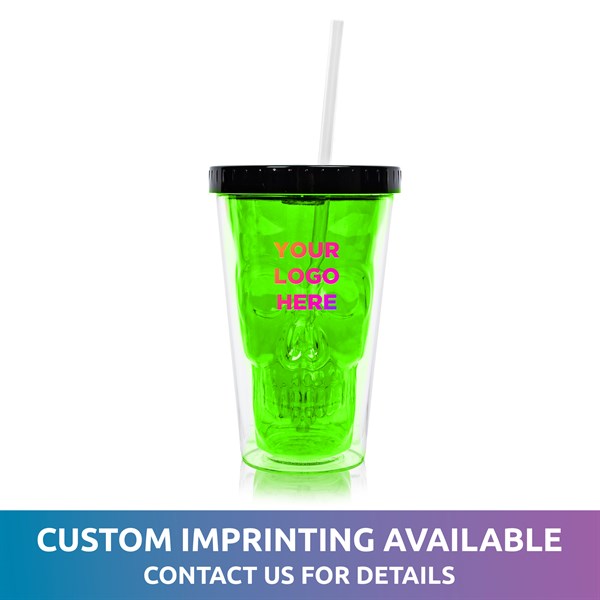LED Neon Green Skull Cup