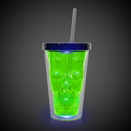 LED Neon Green Skull Cup
