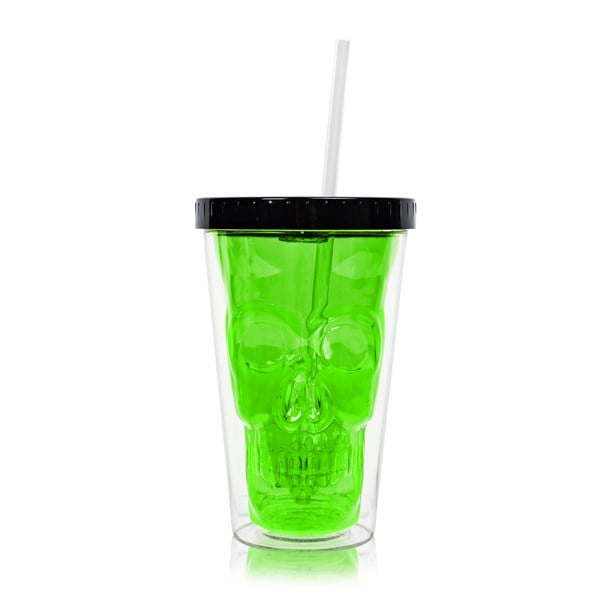 LED Neon Green Skull Cup