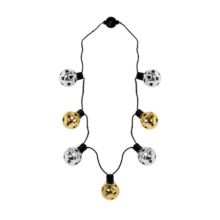LED New Years Disco Ball Necklaces Retail Display - 24 Per Pack