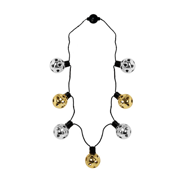 LED New Years Disco Ball Necklaces Retail Display - 24 Per Pack