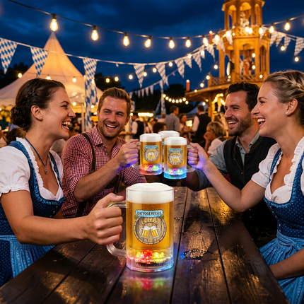 LED Oktoberfest Cheers Beer Mug - 16 oz.